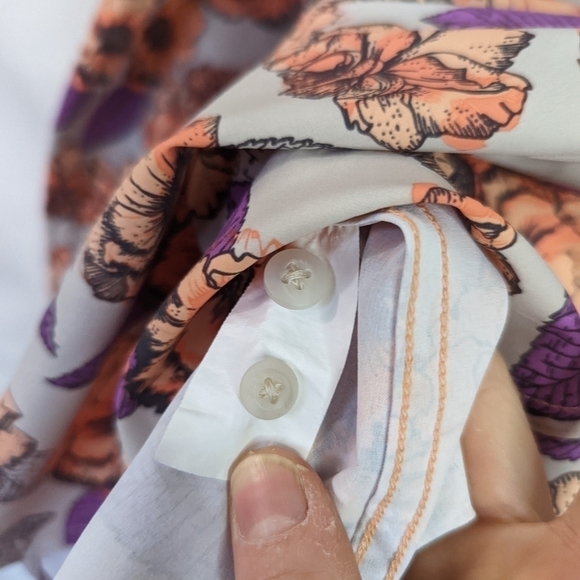 Duluth Trading Shirt Button Up Floral Size XS Women Sidewinder Gardening Print - Picture 8 of 11